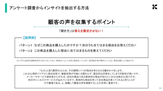 アンケートの聞き方