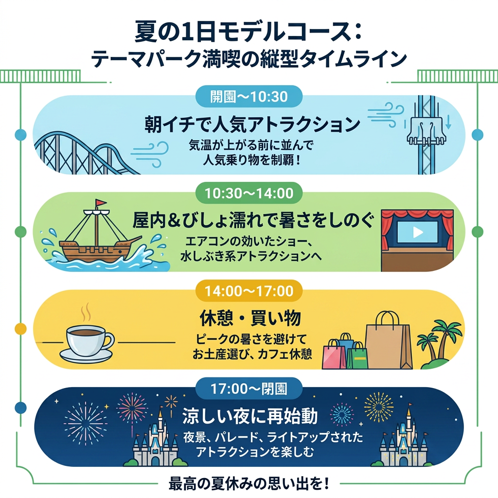 夏の1日モデルコース・タイムライン