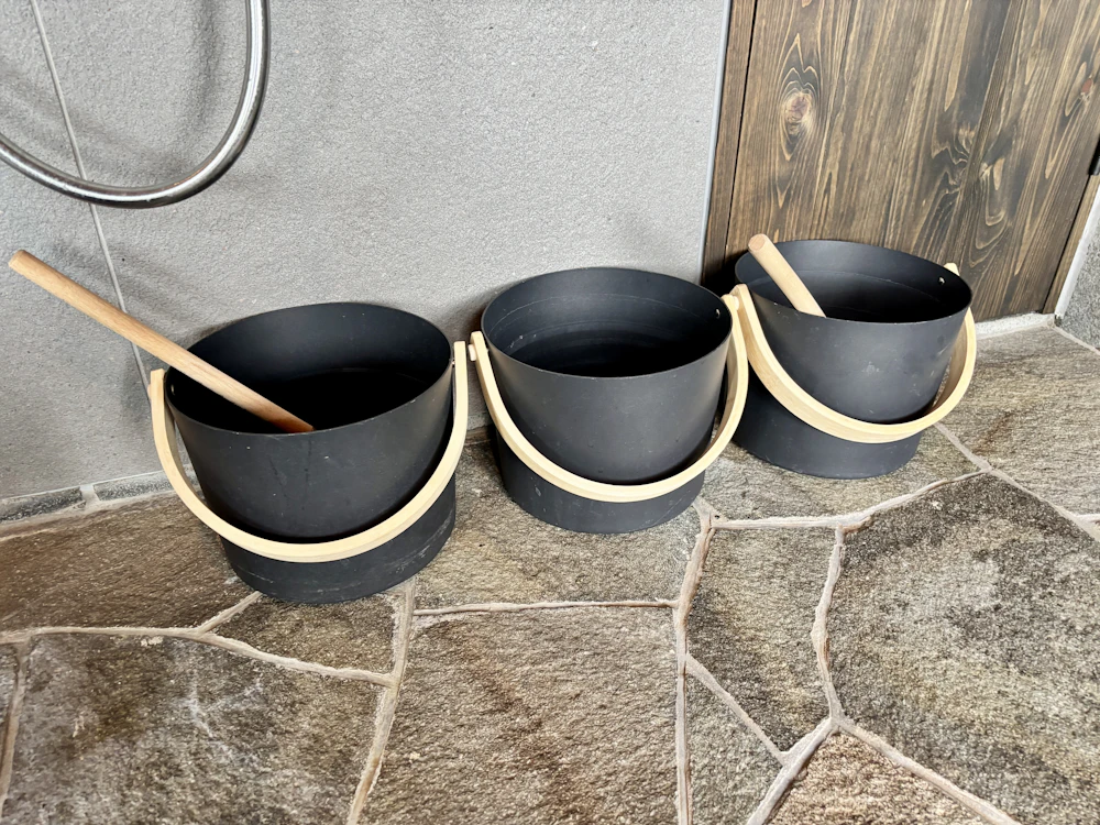 ロウリュ用のバケツとラドル