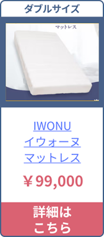 IWONUのダブルサイズの価格