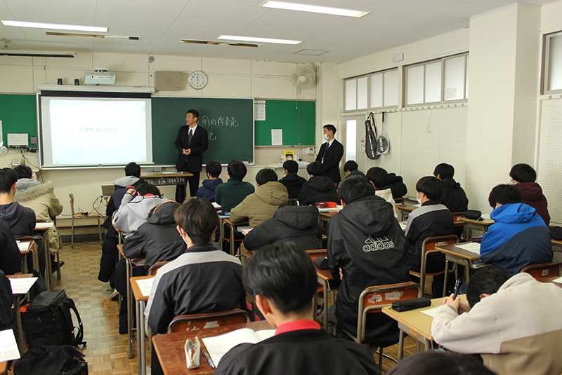 長野工業高校で実施した「M&A」と「働くこと」を伝える授業。
