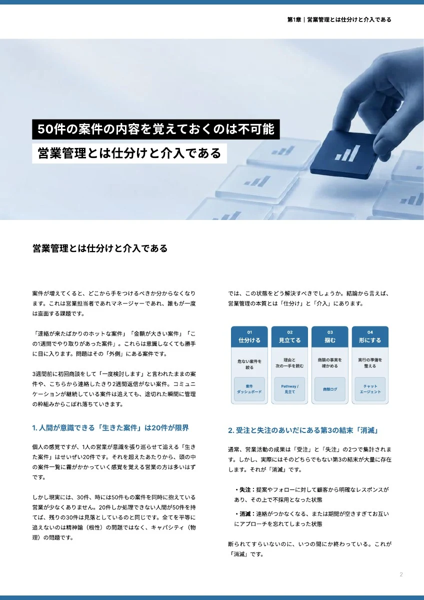 第1章：営業管理とは仕分けと介入である