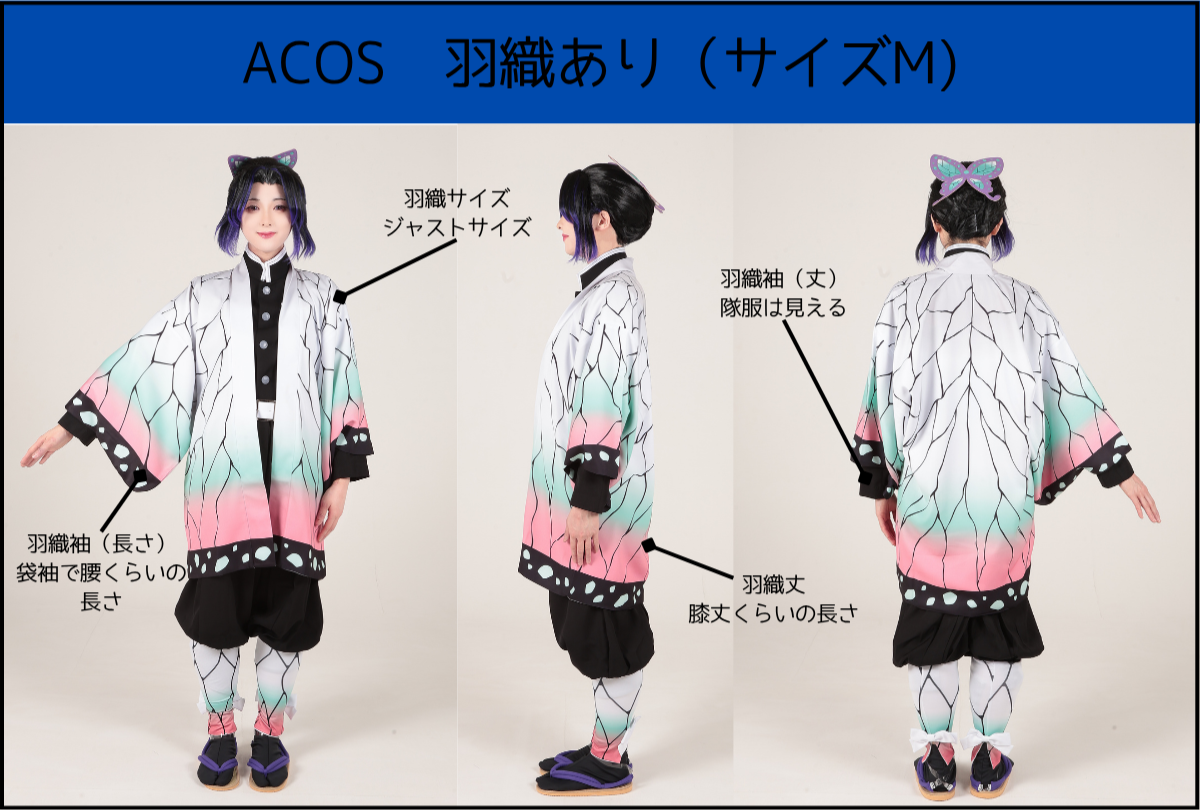 鬼滅の刃　胡蝶しのぶ　コスプレ　Acos羽織　ウィッグ 鬼滅の刃胡蝶しのぶコスプレAcos羽織ウィッグ