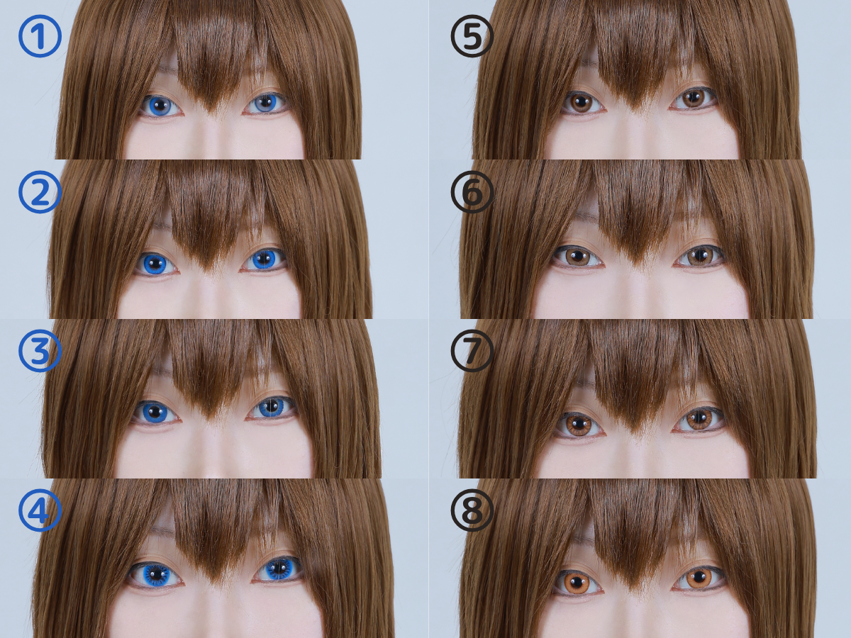 カラコン比較】テニスの王子様｜不二周助風の青系・茶系カラコン8種を