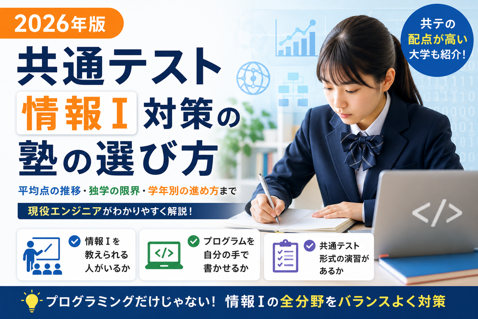 情報I（共通テスト）対策の塾の選び方【2027年入試版】