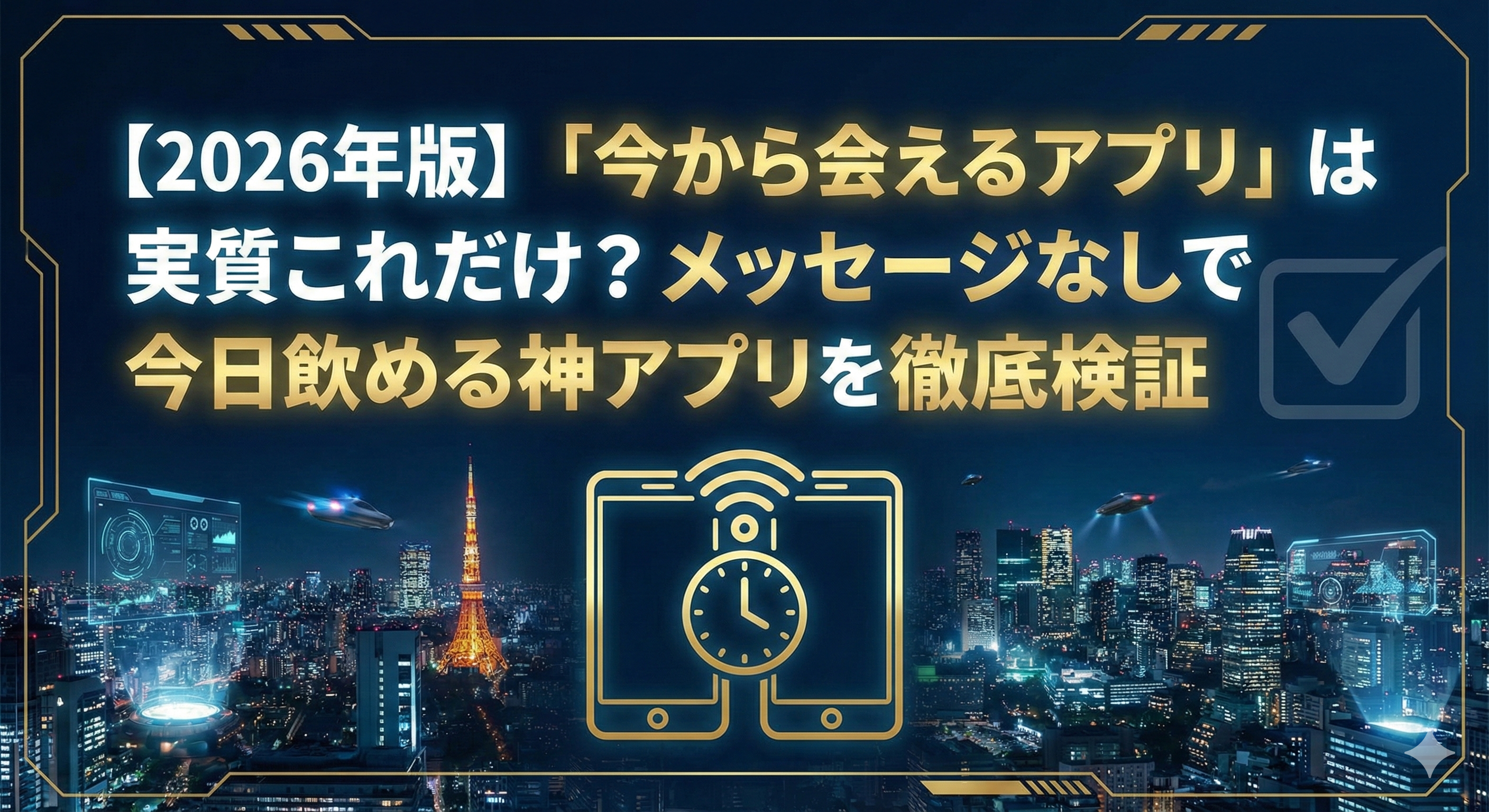 【2026年版】「今から会えるアプリ」は実質これだけ？メッセージなしで今日飲める神アプリを徹底検証 のサムネイル