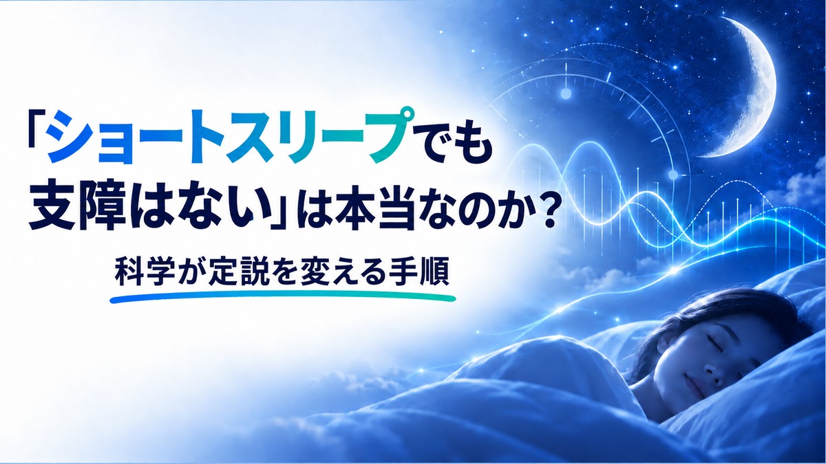 「短い睡眠で足りる」説をどう読むか|科学が定説を変える手順
