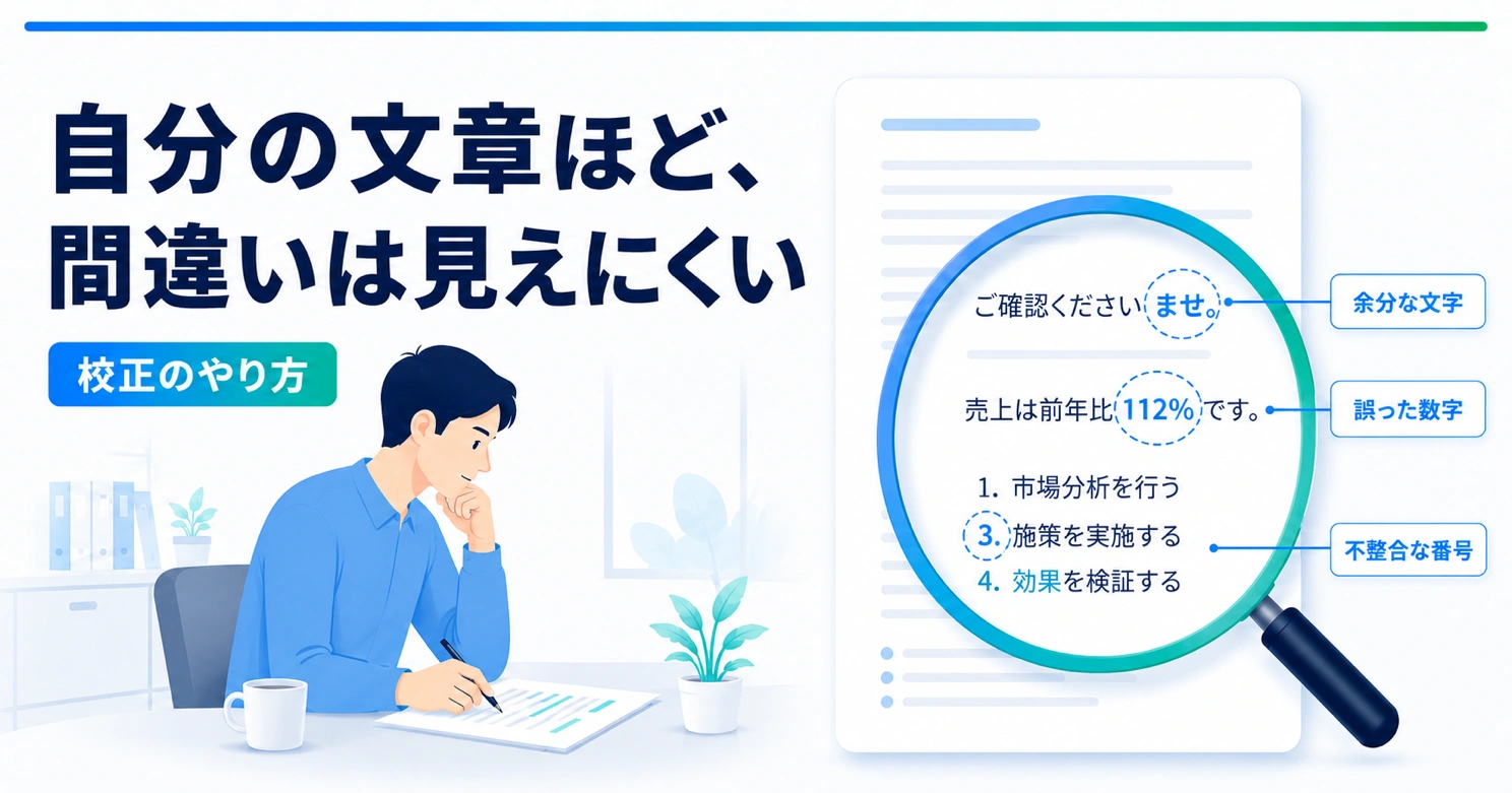 校正のやり方｜プロが教えるセルフチェックのコツと見落としやすい箇所