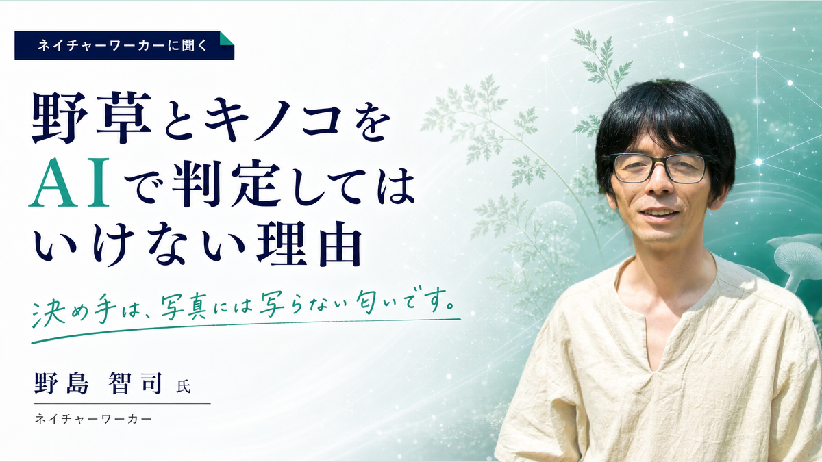 ネイチャーワーカーに聞く、野草とキノコをAIで判定してはいけない理由