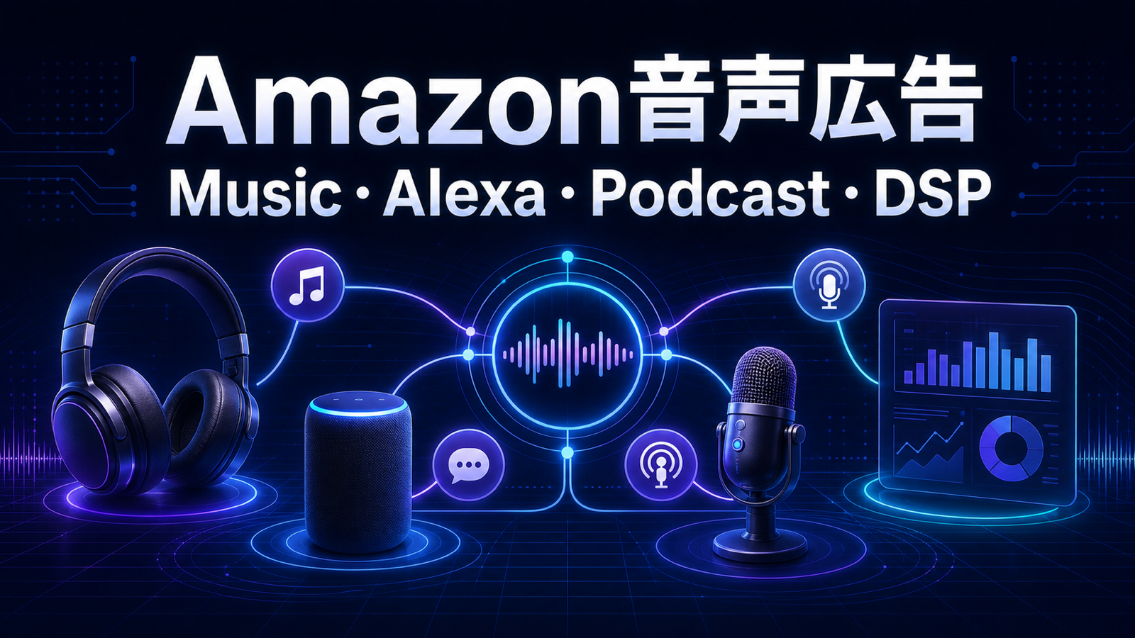 Amazon音声広告とは？Amazon Music・Alexa・ポッドキャスト・DSPの配信面と始め方【2026年】