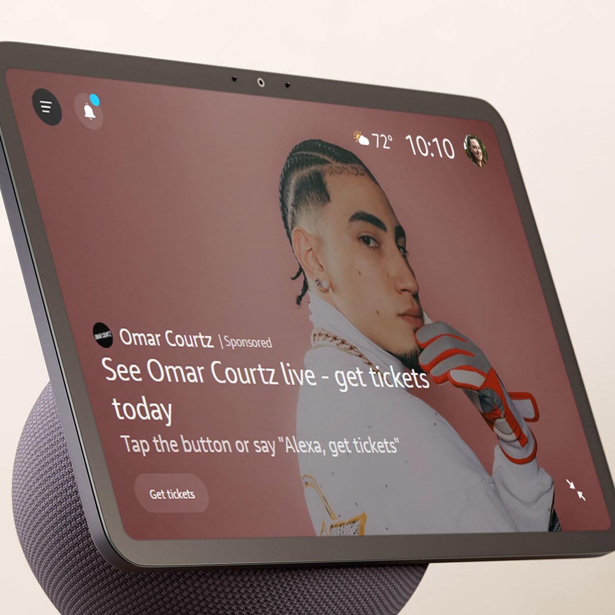 Alexa+との会話内でOmar Courtzのコンサートチケット購入を進める公式発表内の例