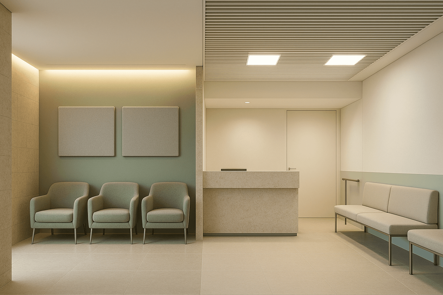 待合スペースのトーン切り替え