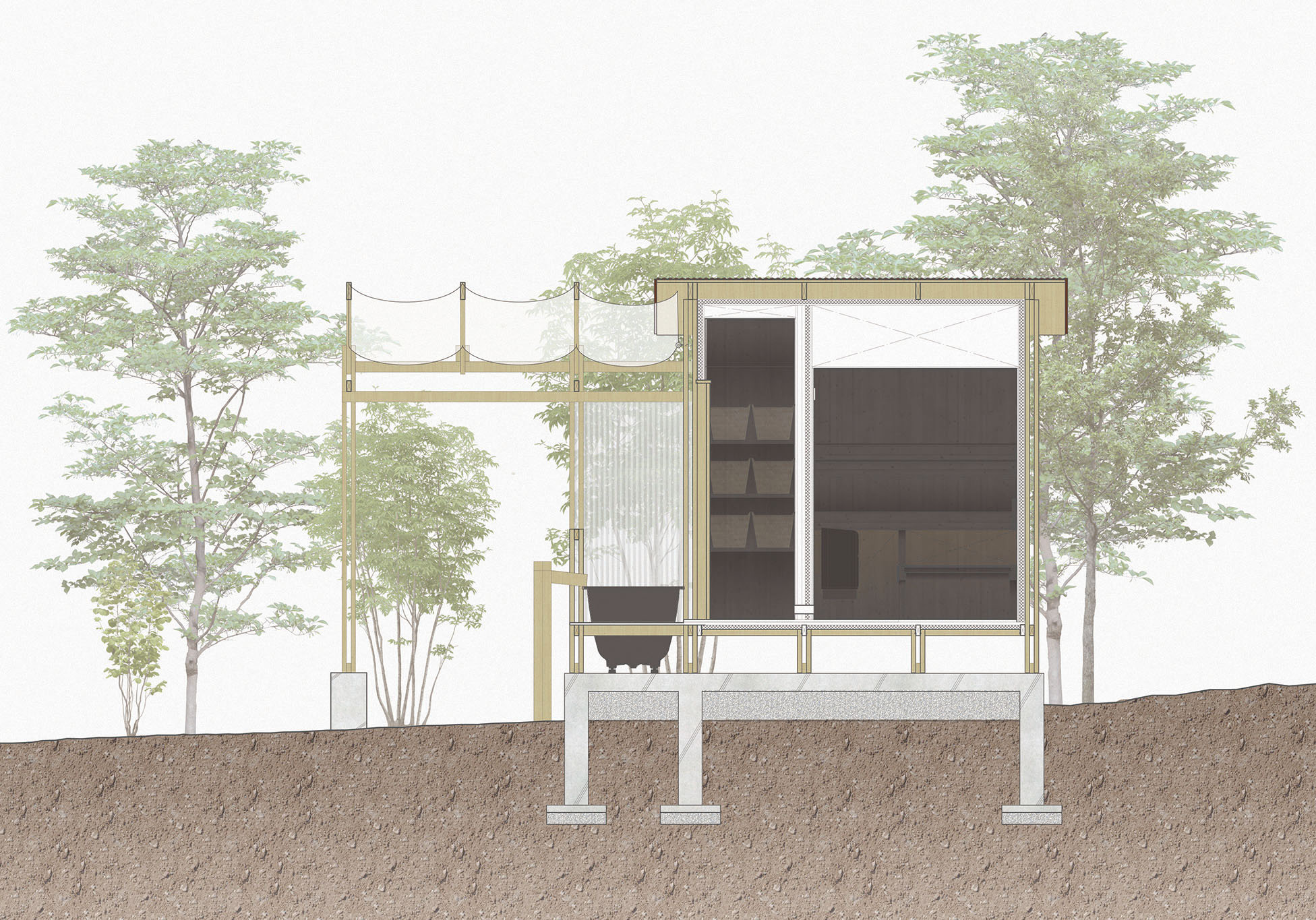 森の離れのサウナ小屋 | Works | ondesign