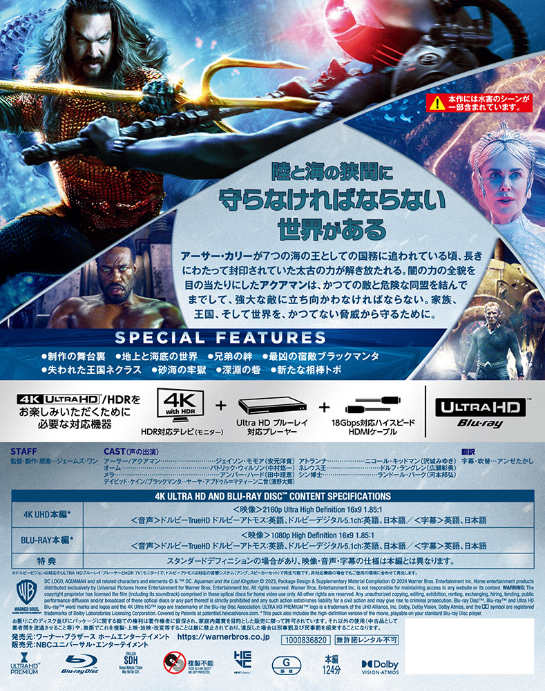 アクアマン 失われた王国 4K ULTRA HD&ブルーレイセット スチールブ… Amazon.co.jp: (初回仕様)アクアマン/失われた王国 (4K ULTRA HD&