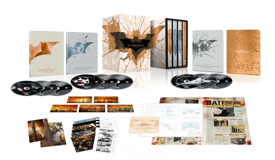 【限定生産】ダークナイト トリロジー メタルケース&スチールブック仕様 4K UHD + ブルーレイ セット(9枚組/ペーパープレミアム付)展開図