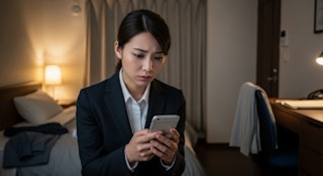 退職代行で失敗したくないのでスマホで検索する女性