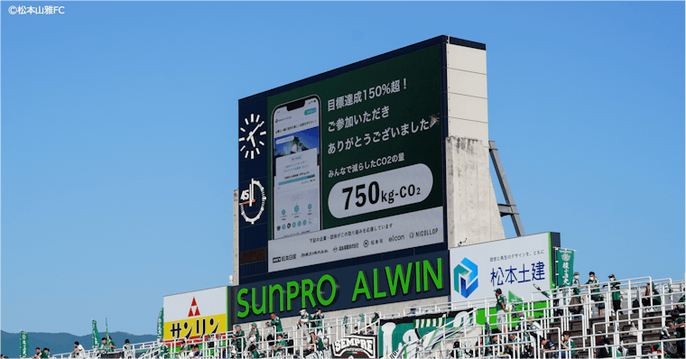 DATAFLUCTの環境コミュニティ型プラットフォーム「becoz challenge」を活用した「松本山雅FC ゼロカーボンチャレンジ」の実証成果を発表
