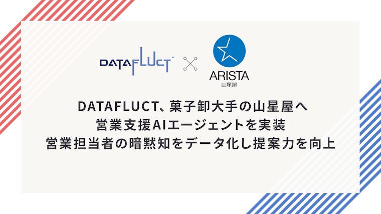 DATAFLUCT、菓子卸大手の山星屋へ営業支援AIエージェントを実装。営業担当者の暗黙知をデータ化し提案力を向上。