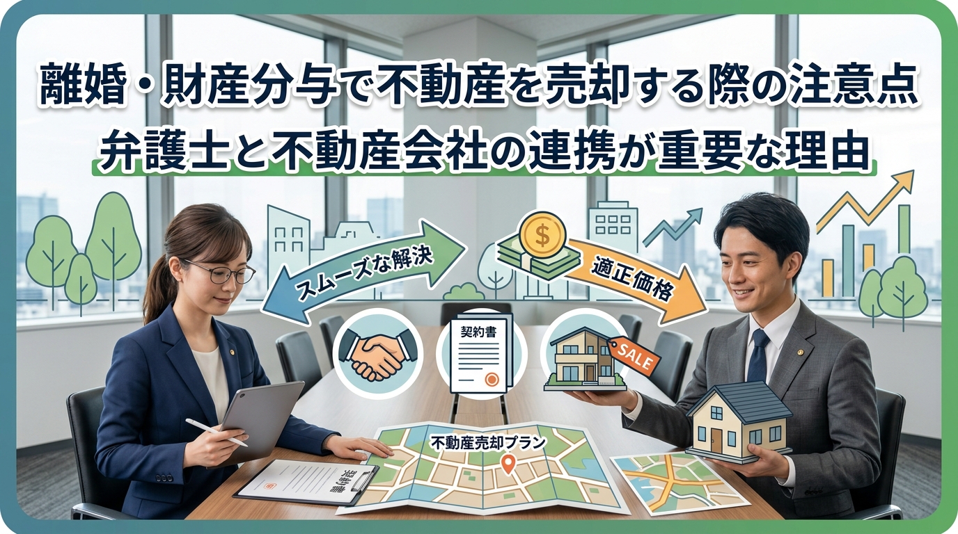 離婚・財産分与で不動産を売却する際の注意点|弁護士と不動産会社の連携が重要な理由