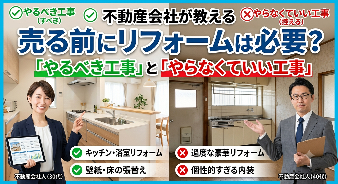 売る前にリフォームは必要?不動産会社が教える「やるべき工事」と「やらなくていい工事」