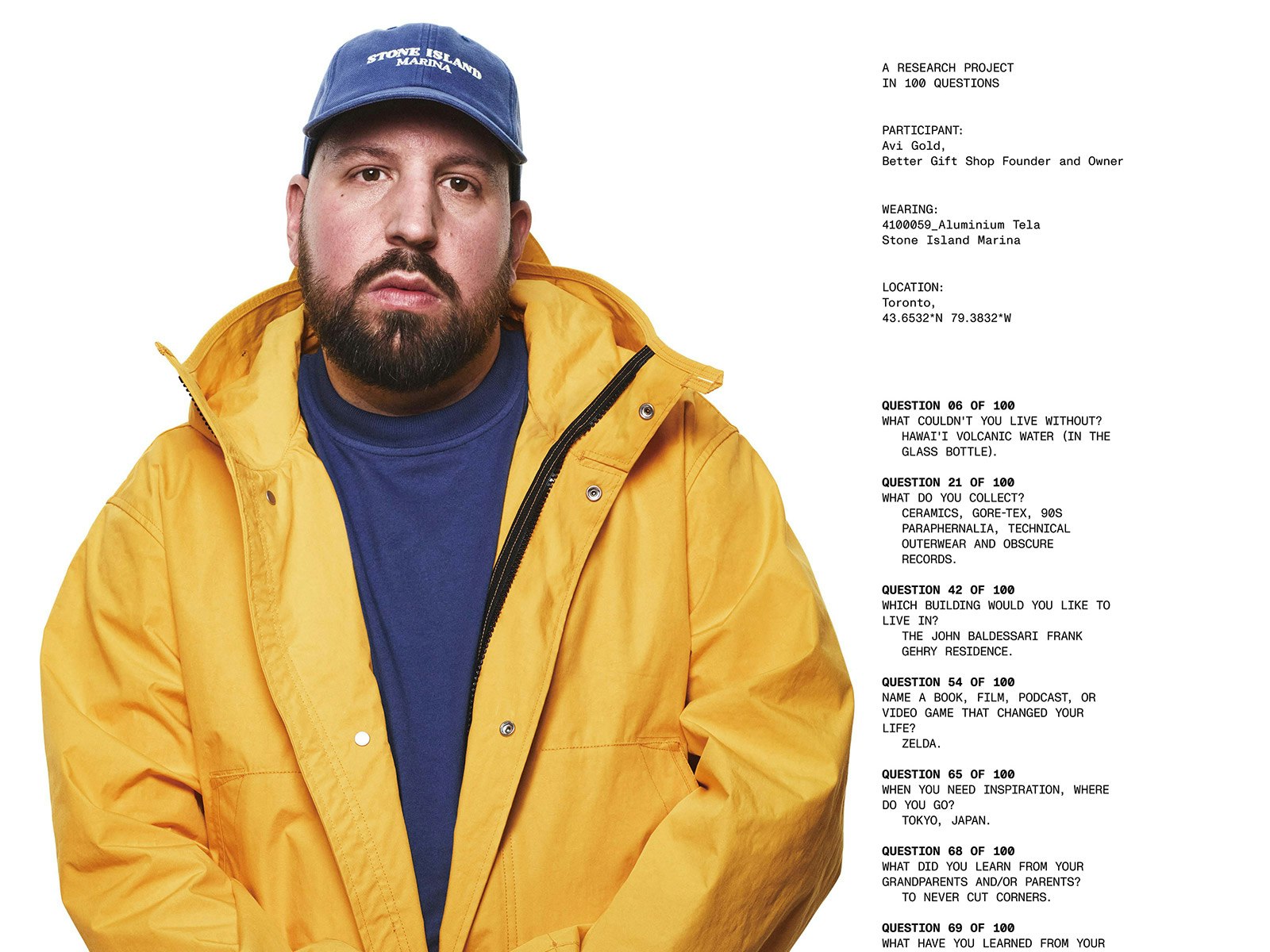 Stone Island：カナダ発Better Gift ShopのAvi Gold氏が語るStone Islandの魅力。TERIYAKI BOYZ®のWISEが紐解く彼のリアリティ