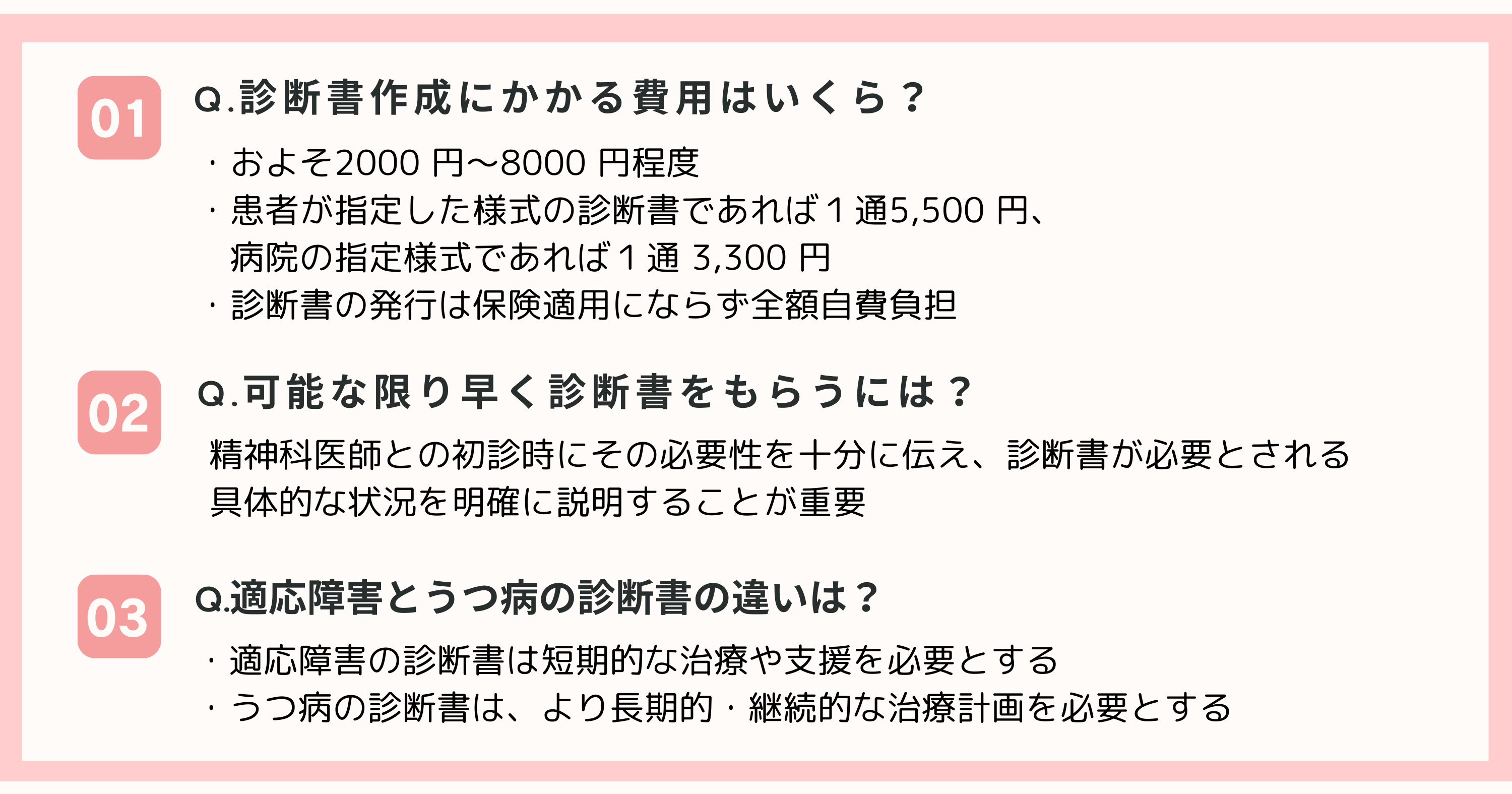 精神疾患の診断書についてよくあるQ&A一覧まとめ