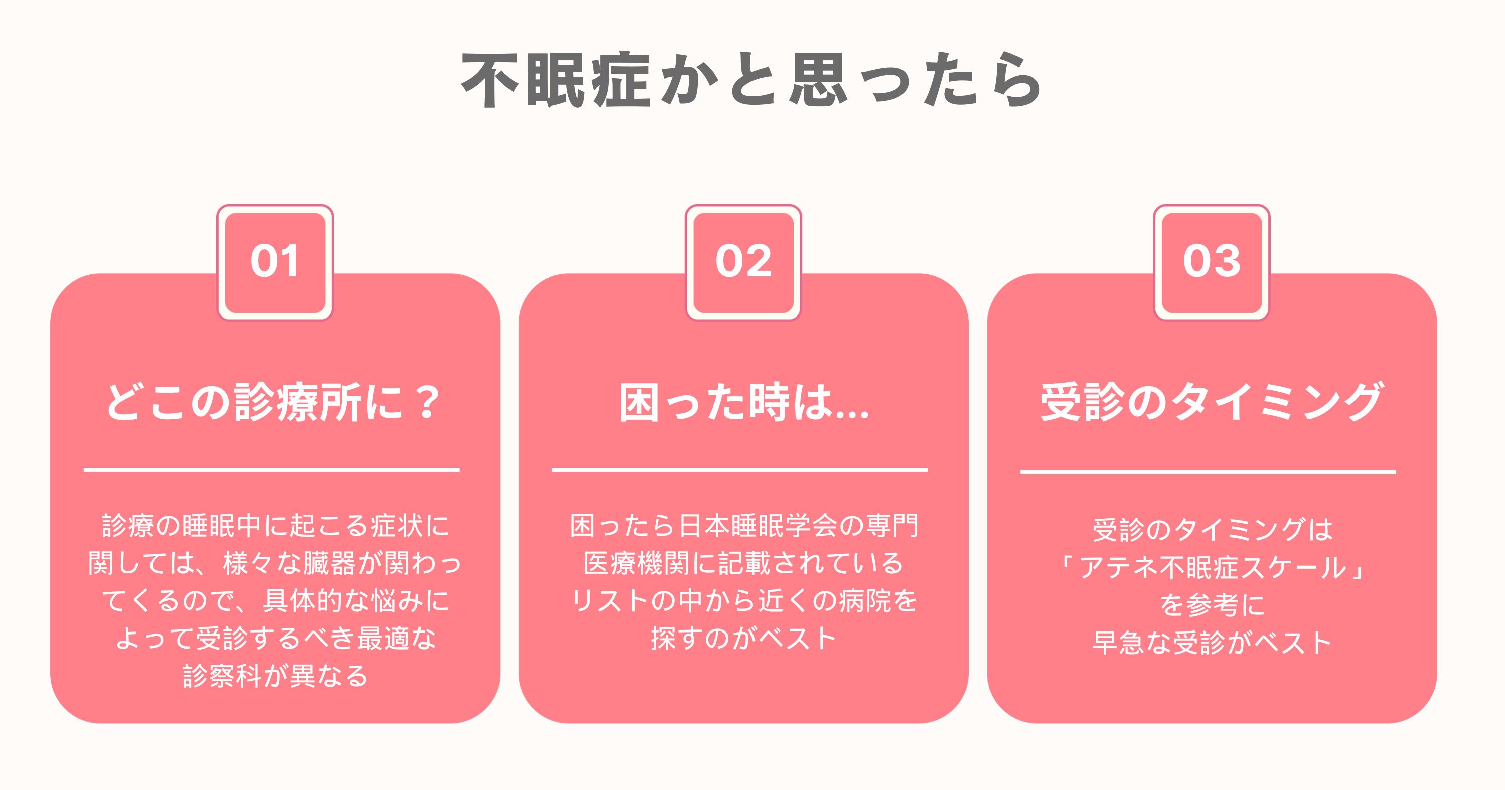 不眠症かと思ったら、に関するポイントまとめ
