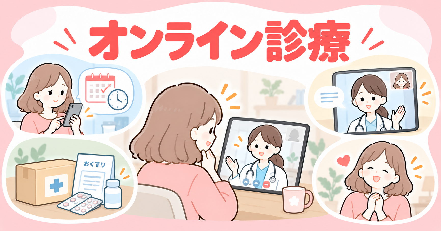 自宅から相談できるオンライン診療ガイドのイメージ