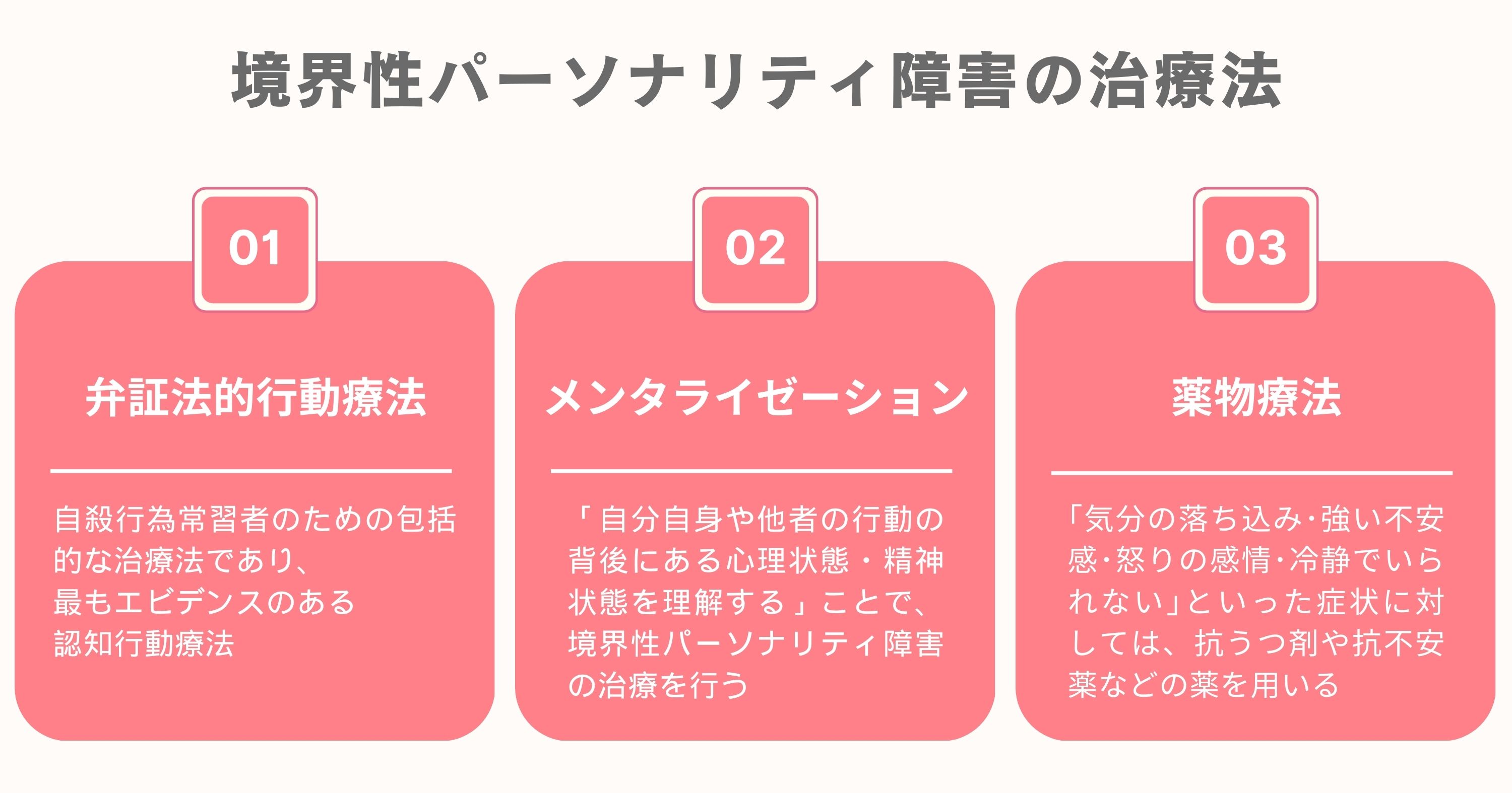 境界性パーソナリティ障害の治療法3つまとめ