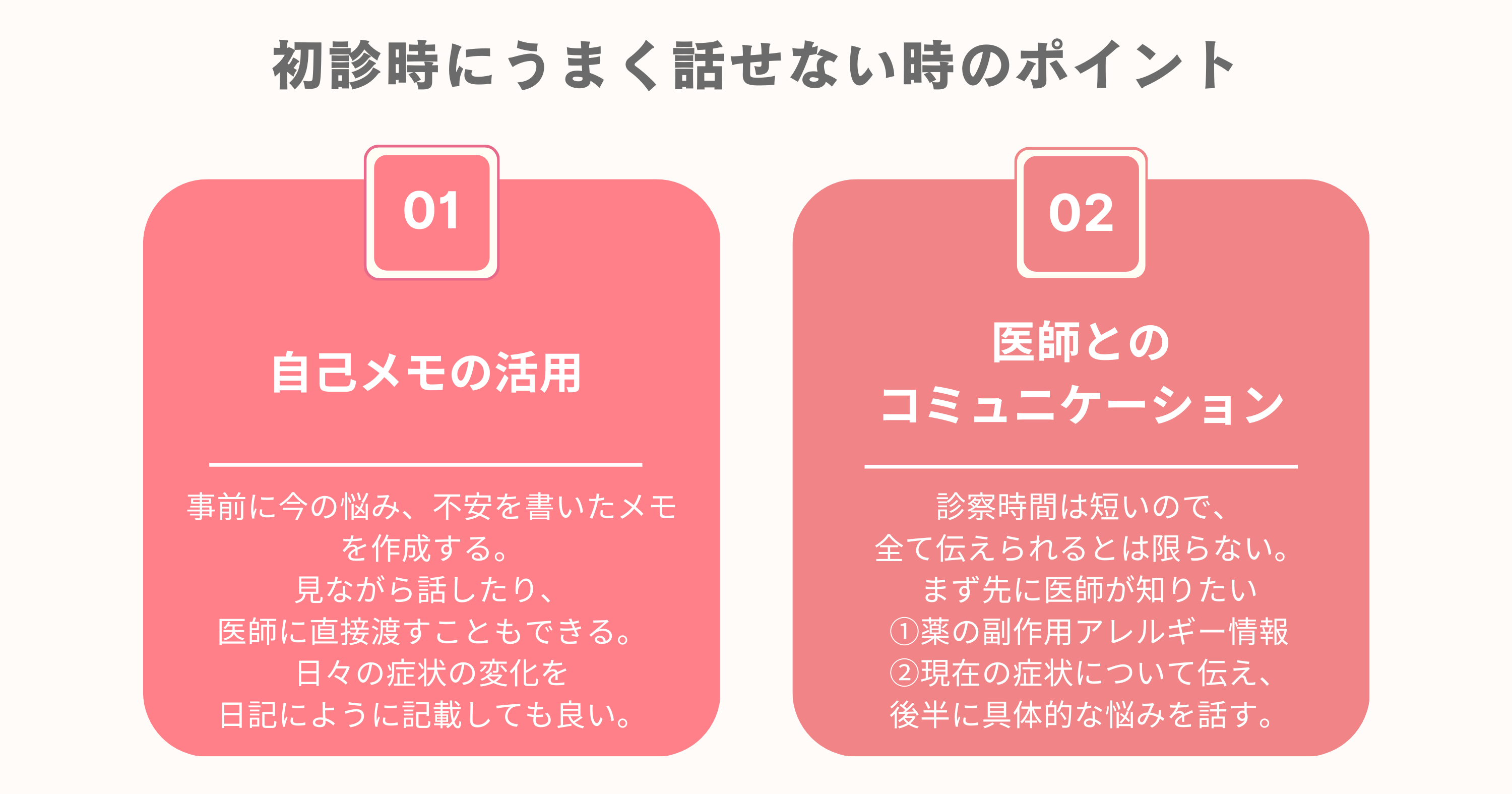 初診時にうまく話せない時のポイント2つまとめ