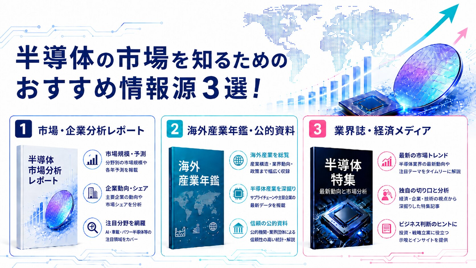 半導体の市場を知るためのおすすめ情報源３選！