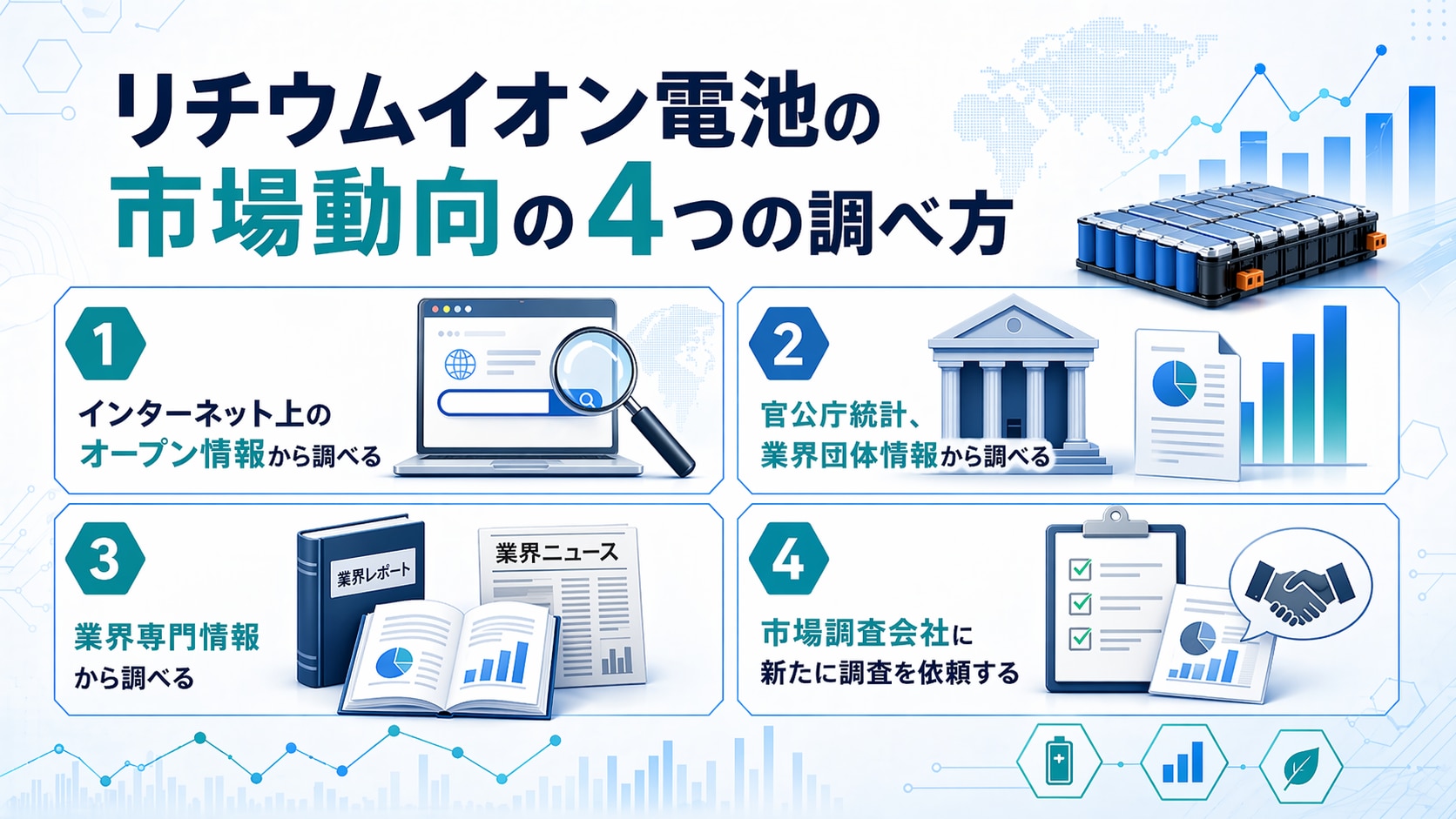 リチウムイオン電池の市場規模は？市場動向の調べ方を徹底解説！｜MDB