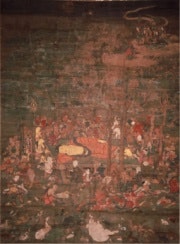 絹本著色仏涅槃図の写真