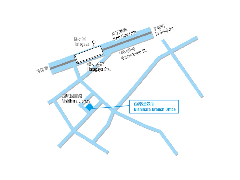 The map to Nishihara Branch Office
