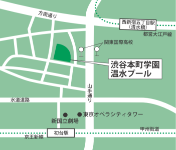 渋谷本町学園温水プールの地図