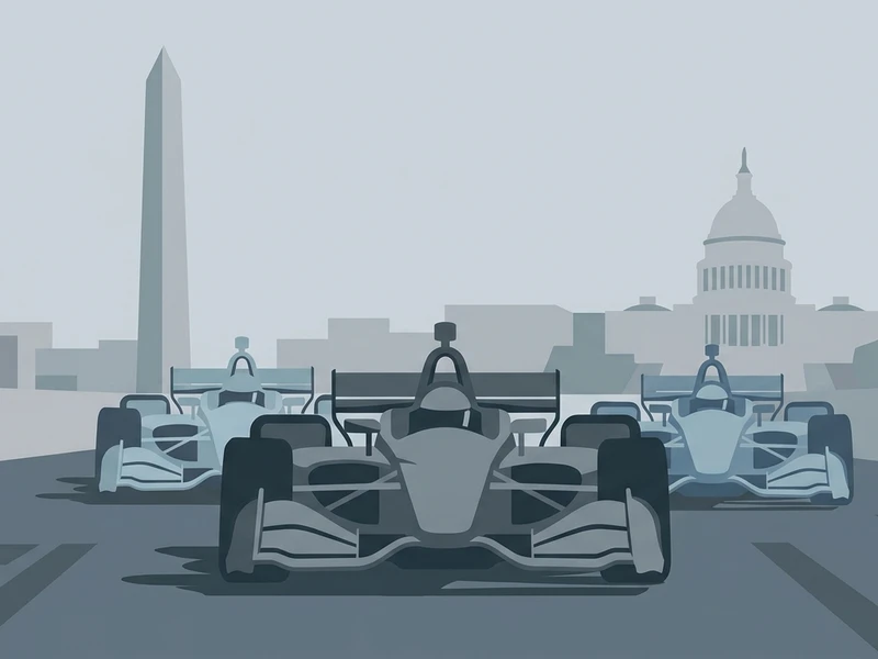 ワシントンDCナショナル・モールの市街地コースを走るインディカーのイメージ