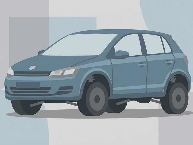 コンパクトカーのホイールアーチ周辺を描いたフラットイラスト