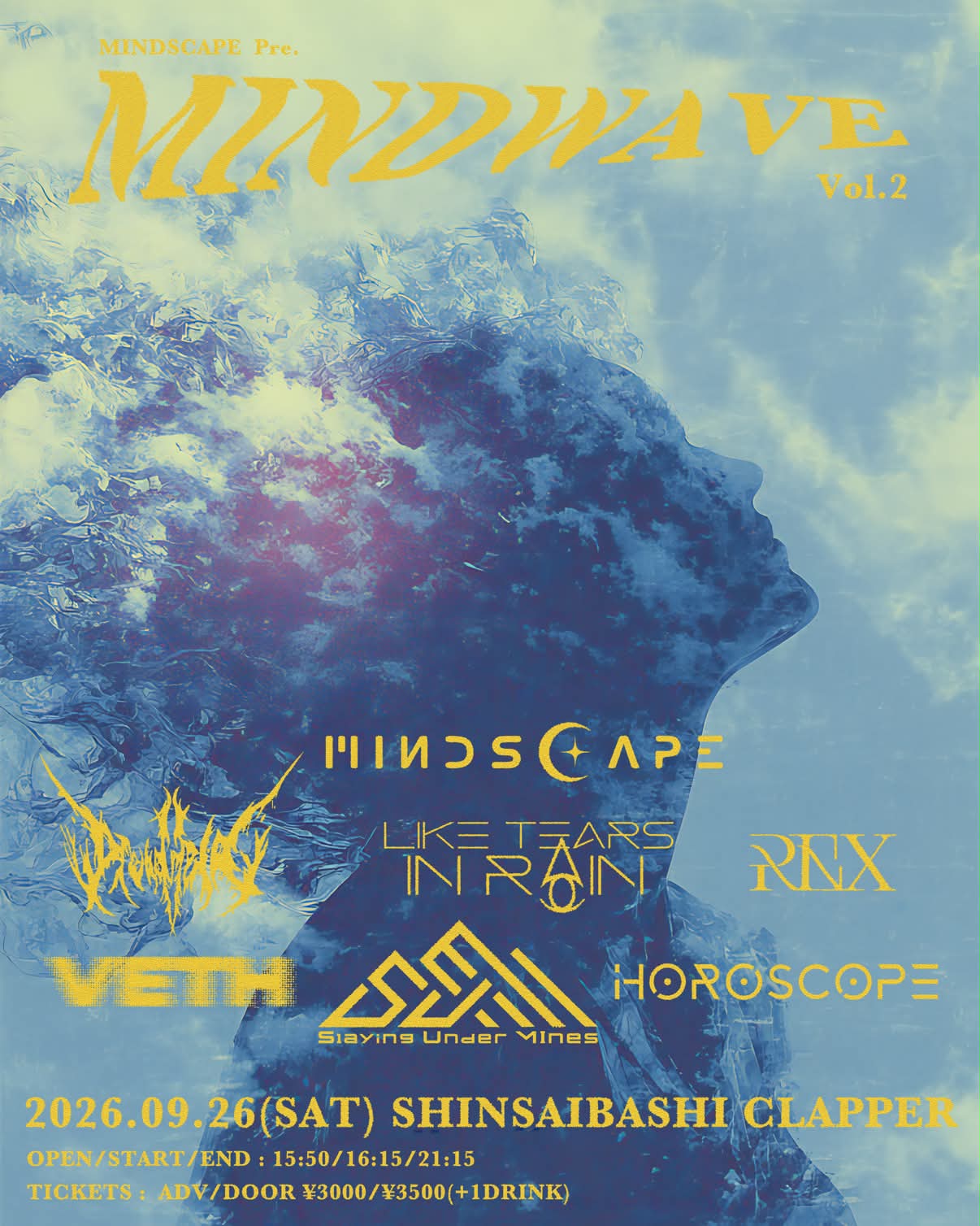 心斎橋Clapper Mindscape presents. "MINDWAVE Vol.2"