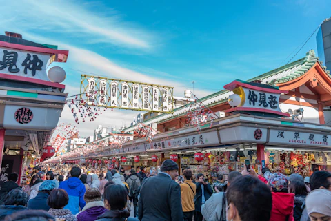 東京の浅草寺・仲見世通り