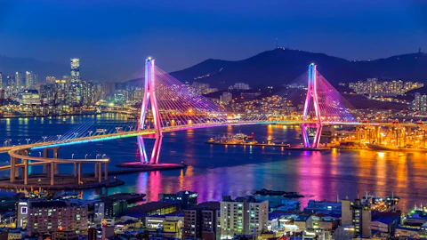 韓国の釜山港大橋（プサンハンテギョ）