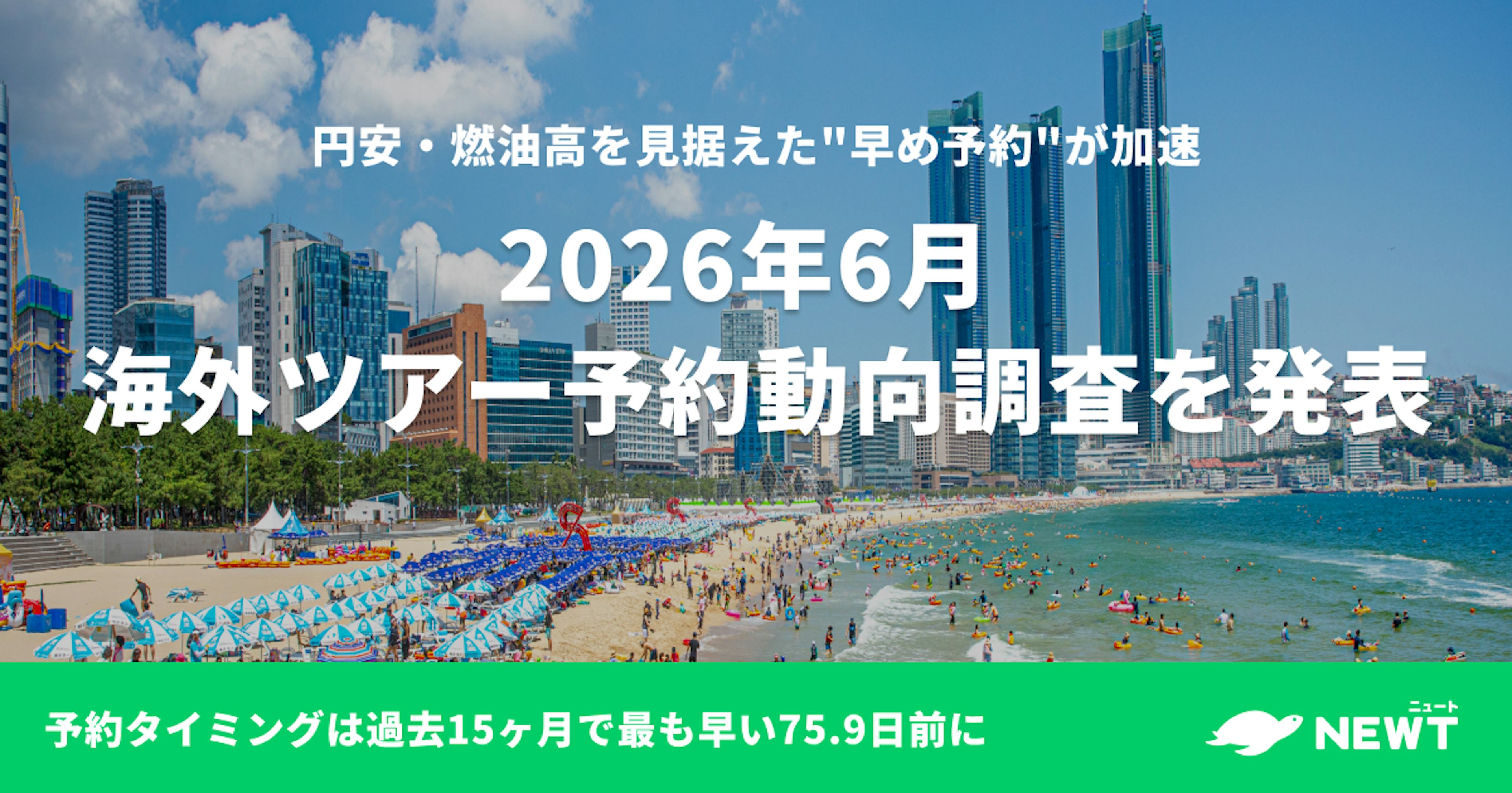 2026年6月 海外ツアー予約動向調査を発表