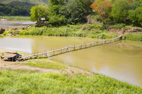 ルアンパバーンのバンブーブリッジ(竹の橋)