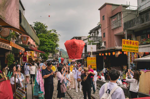 台北の十份老街