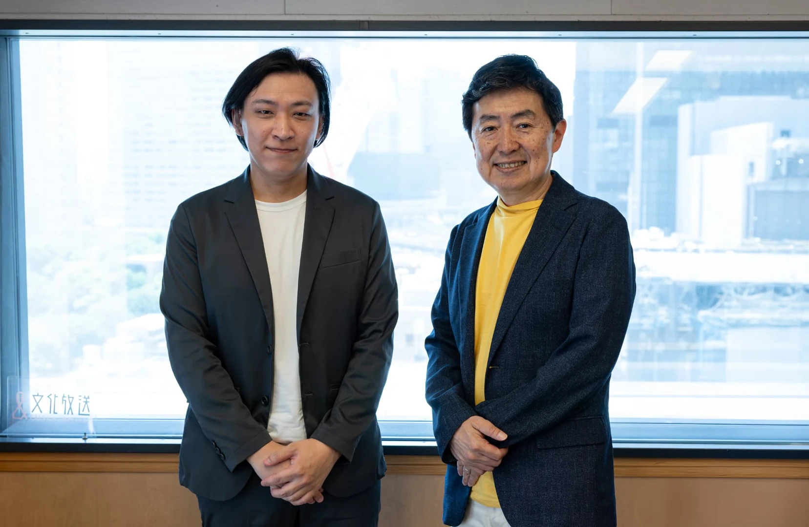 文化放送「BUSINESS FRONTIERS」で対談した笠井信輔さんと株式会社dev代表の浅田佑介