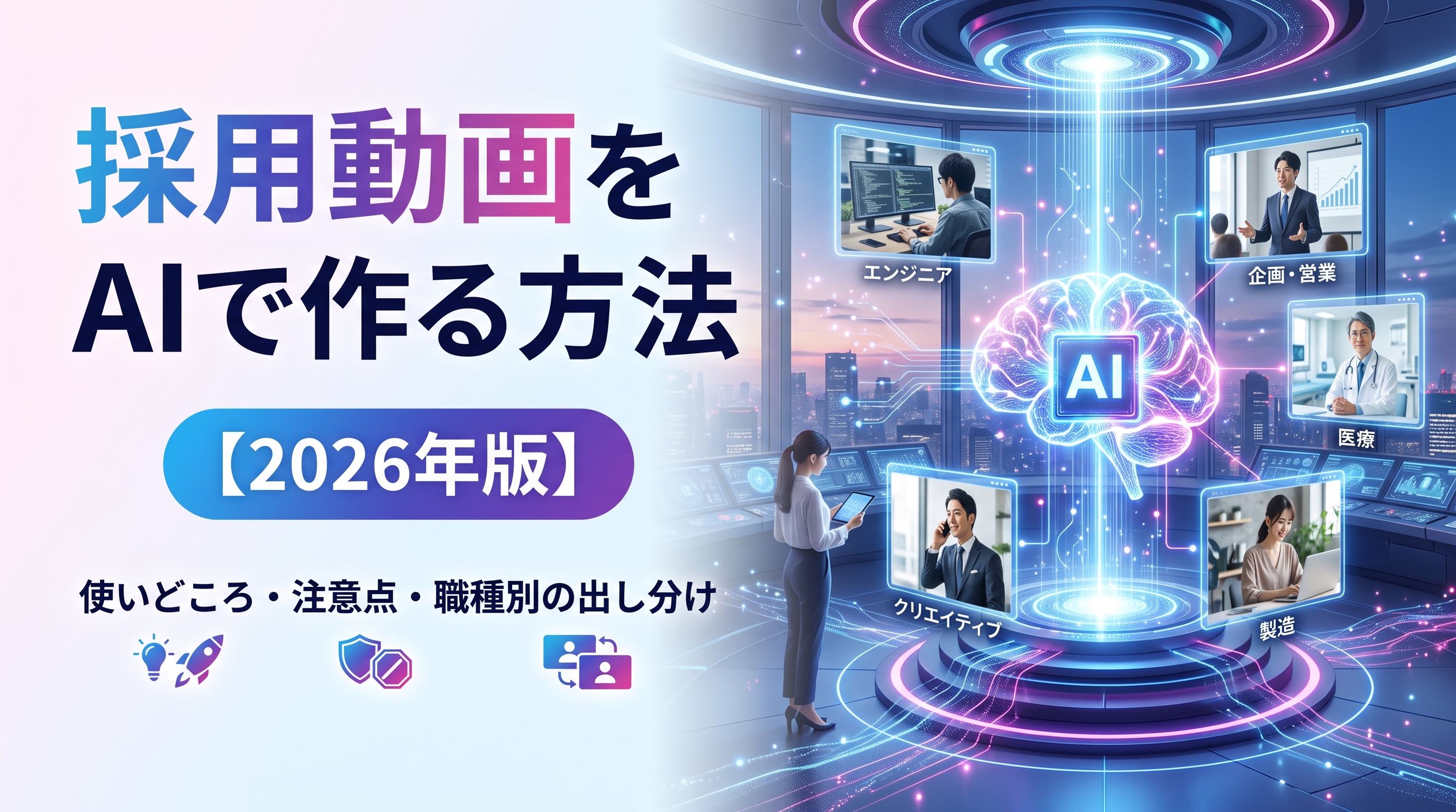 採用動画をAIで作る方法【2026年版】使いどころ・注意点・職種別の出し分け