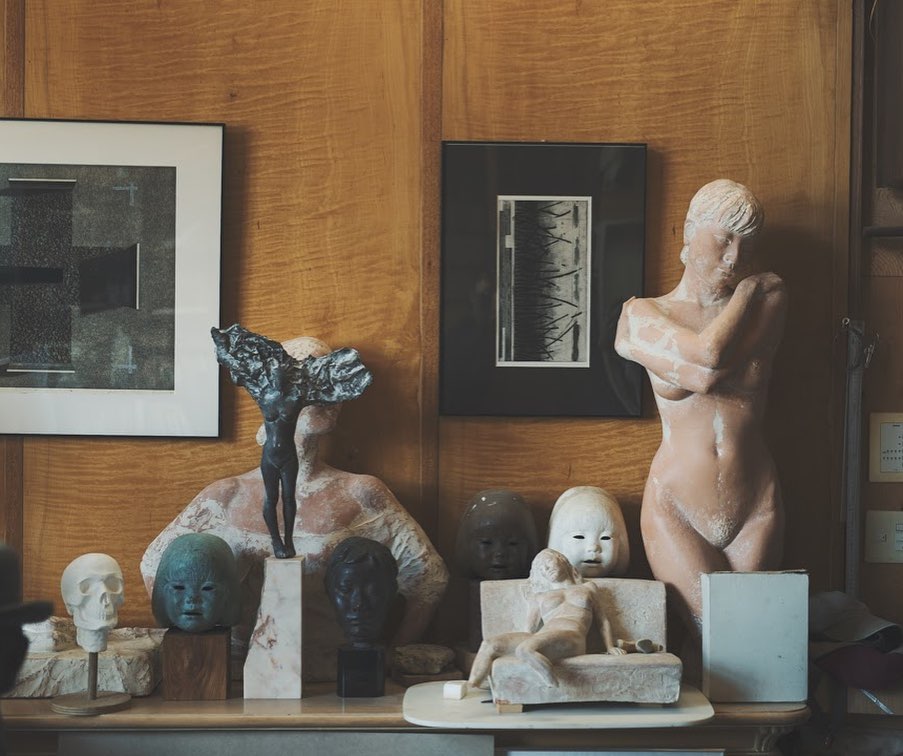 穂積さんと彫刻