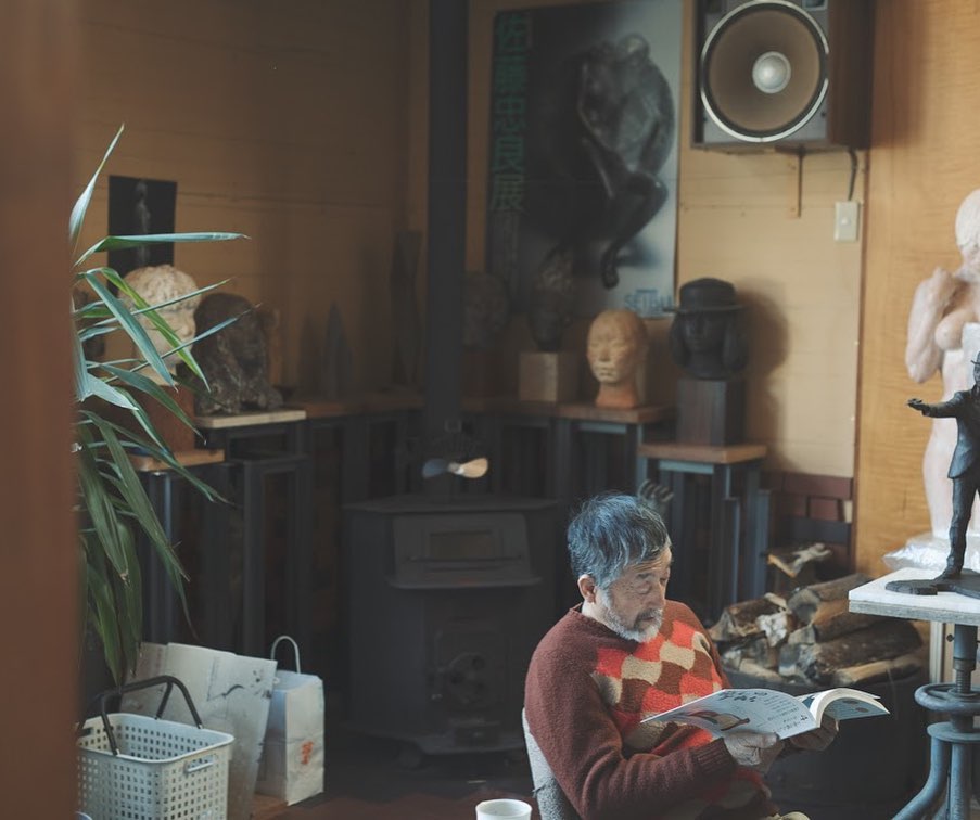 穂積さんと彫刻