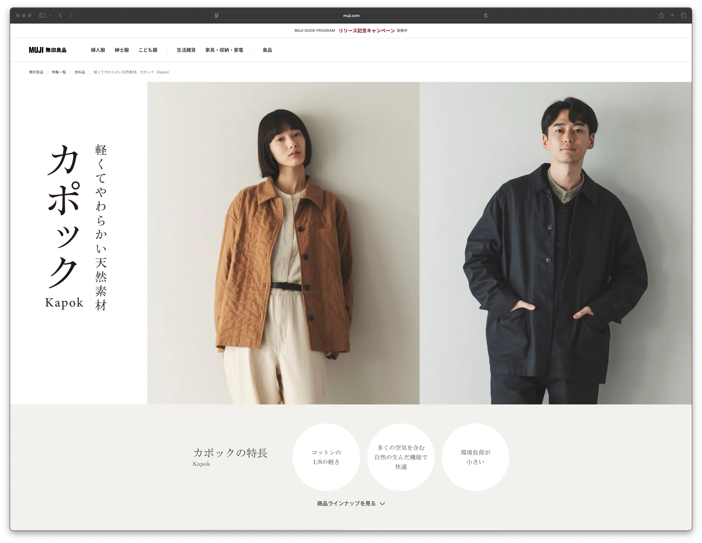 無印良品 カポック スチール