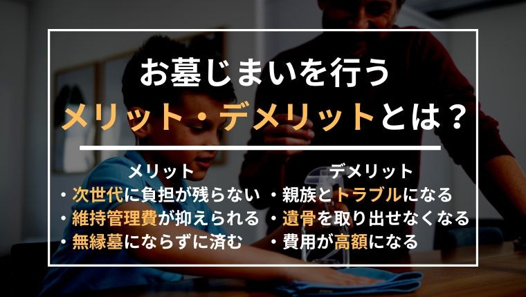 お墓じまいを行うメリット・デメリットの説明