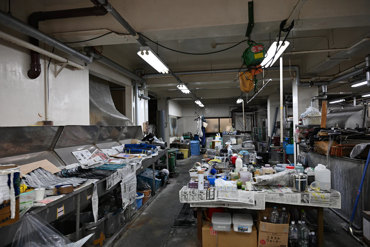 工場の様子。画像協力：有限会社絞染色　久野染工場